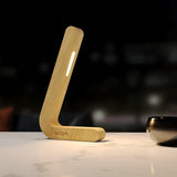 Handcrafted L-Shaped Wireless Wooden Lamp
