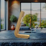 Handcrafted L-Shaped Wireless Wooden Lamp