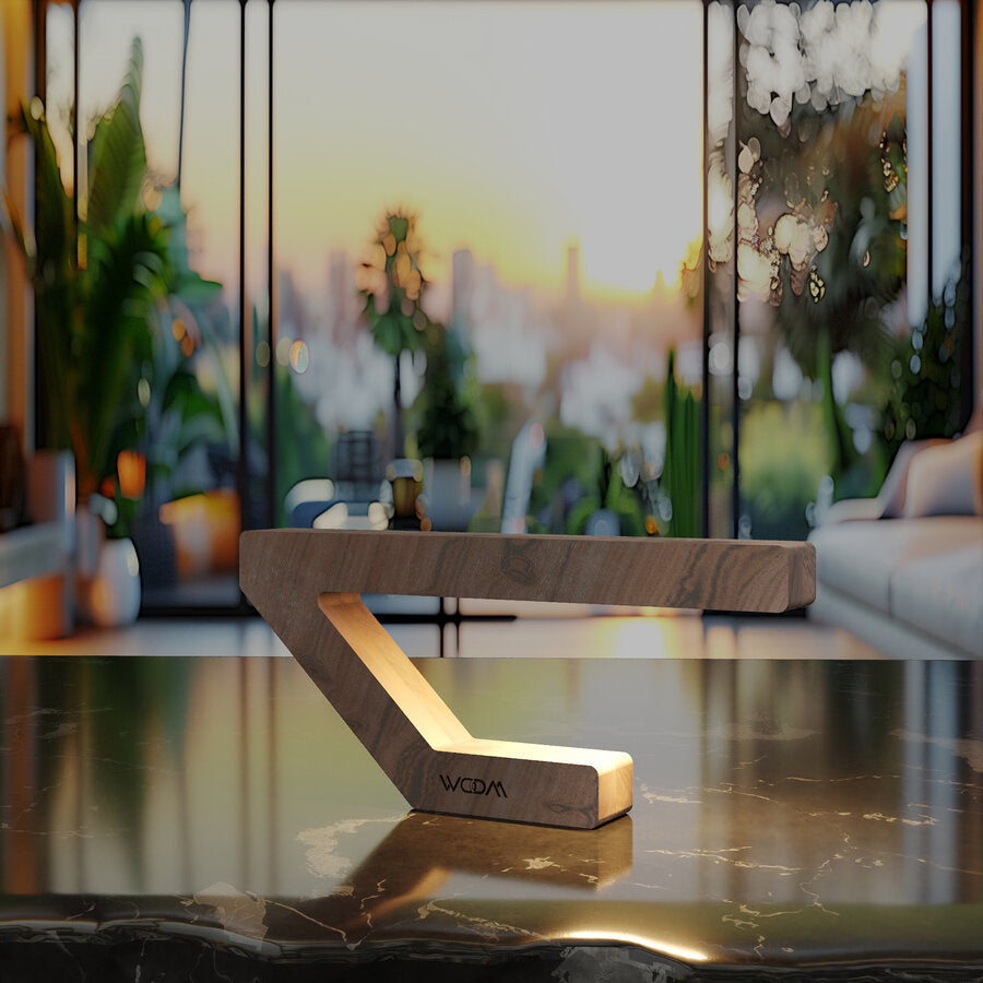 Handcrafted Walnut Lamp - 06