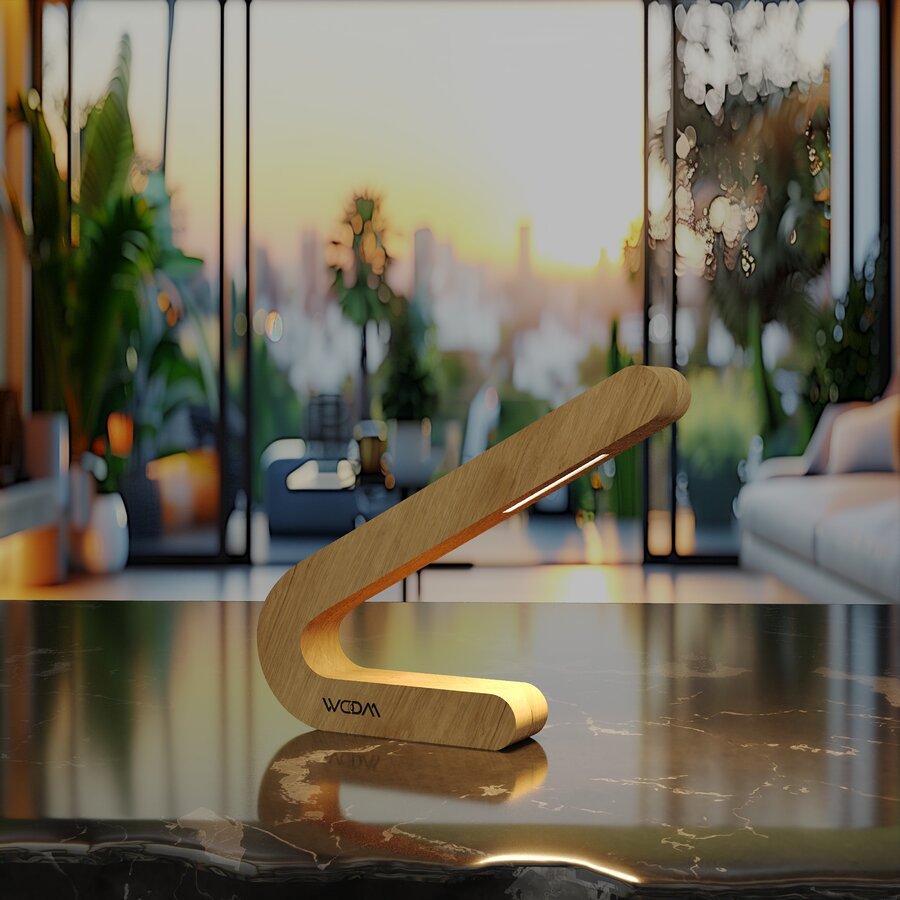 Handcrafted Oak Lamp - 07