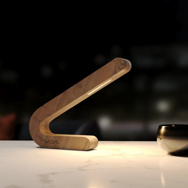 Handcrafted Walnut Lamp - 07