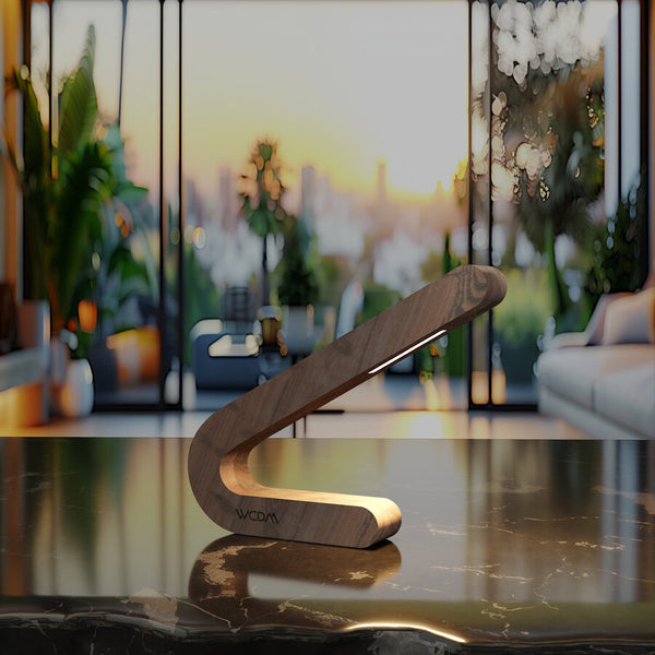 Handcrafted Walnut Lamp - 07