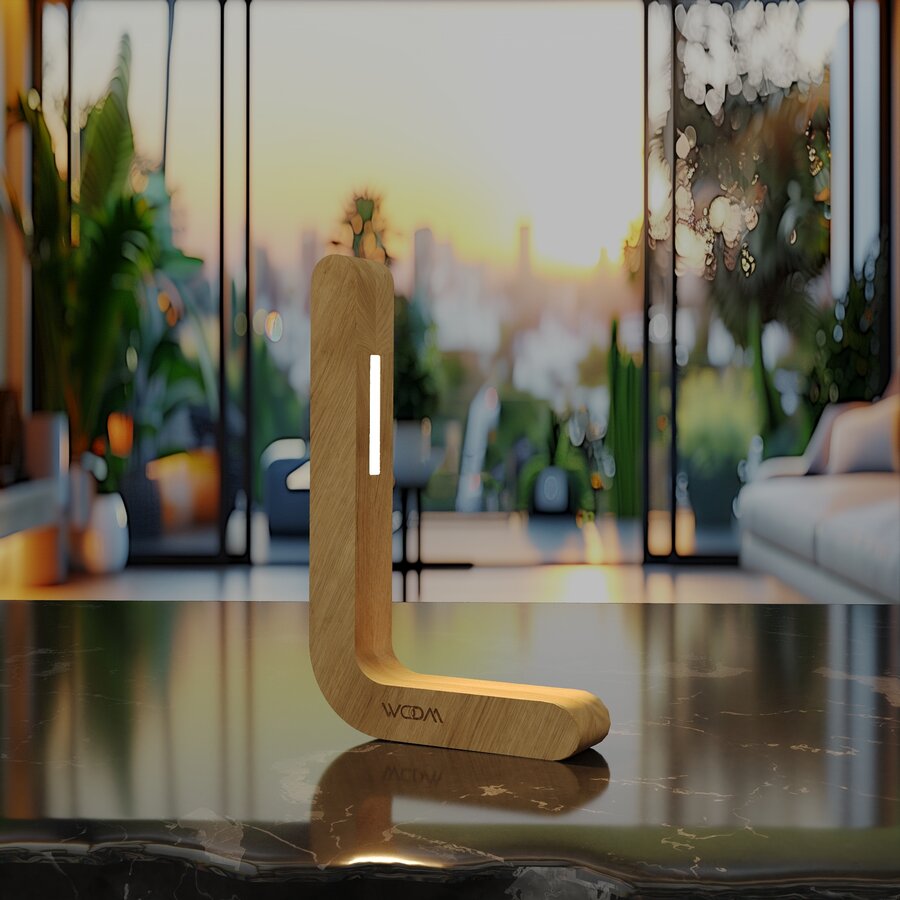 Handcrafted Oak Lamp - 08