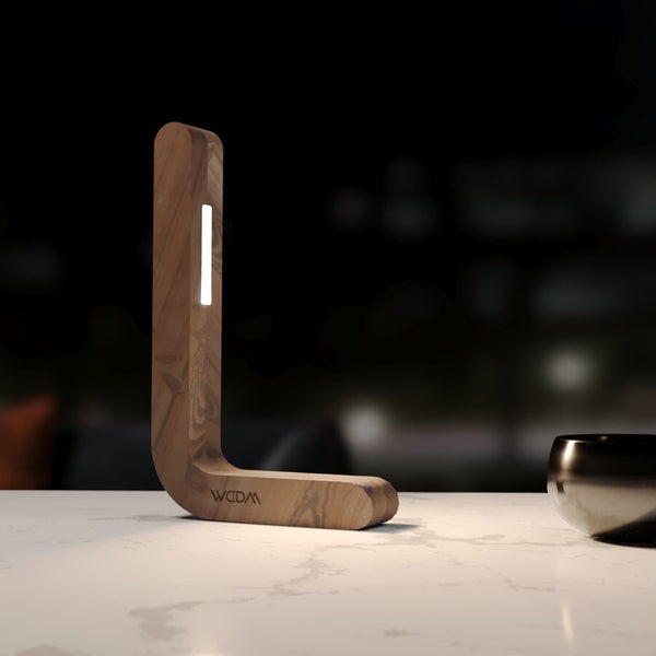 Handcrafted Walnut Lamp - 08
