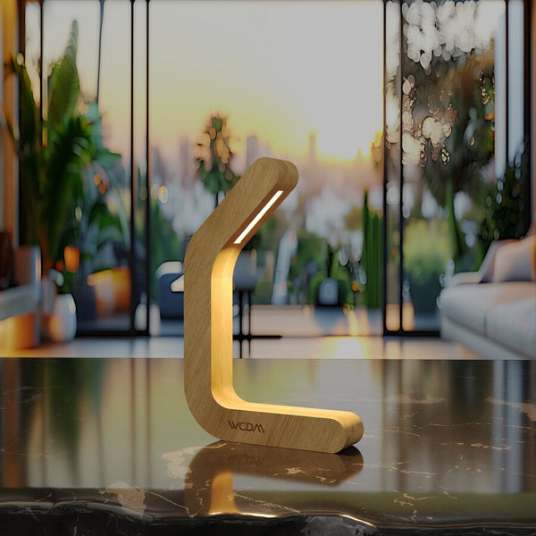 Handcrafted Oak Lamp - 09