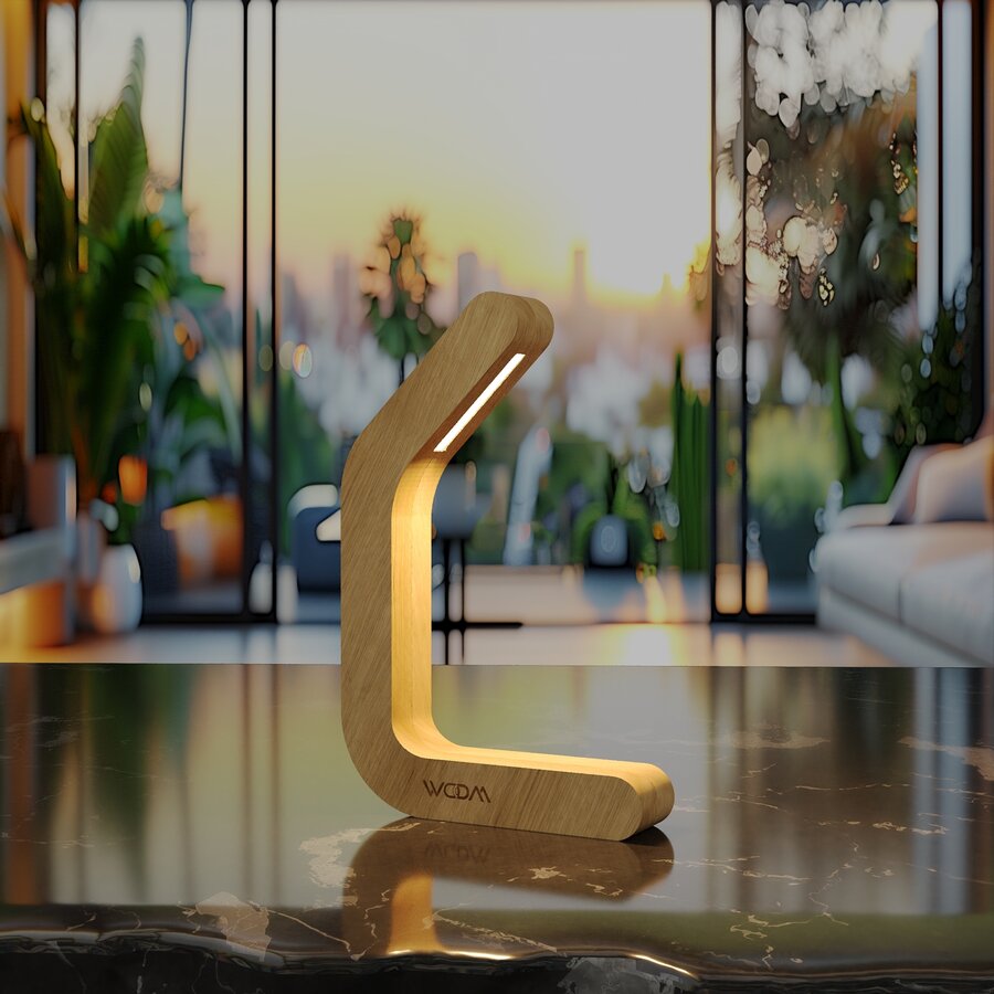 Handcrafted Oak Lamp - 09