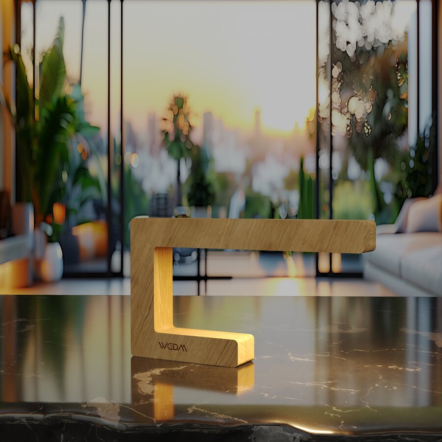 Handcrafted Oak Lamp - 10