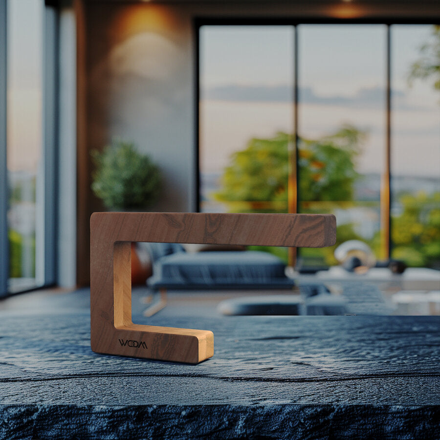 Handcrafted Walnut Lamp - 10