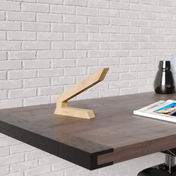 Handcrafted Oak Angular Wooden LED Table Lamp