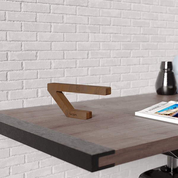 Geometric Walnut Wooden Lamp, Designer Desk Lamp