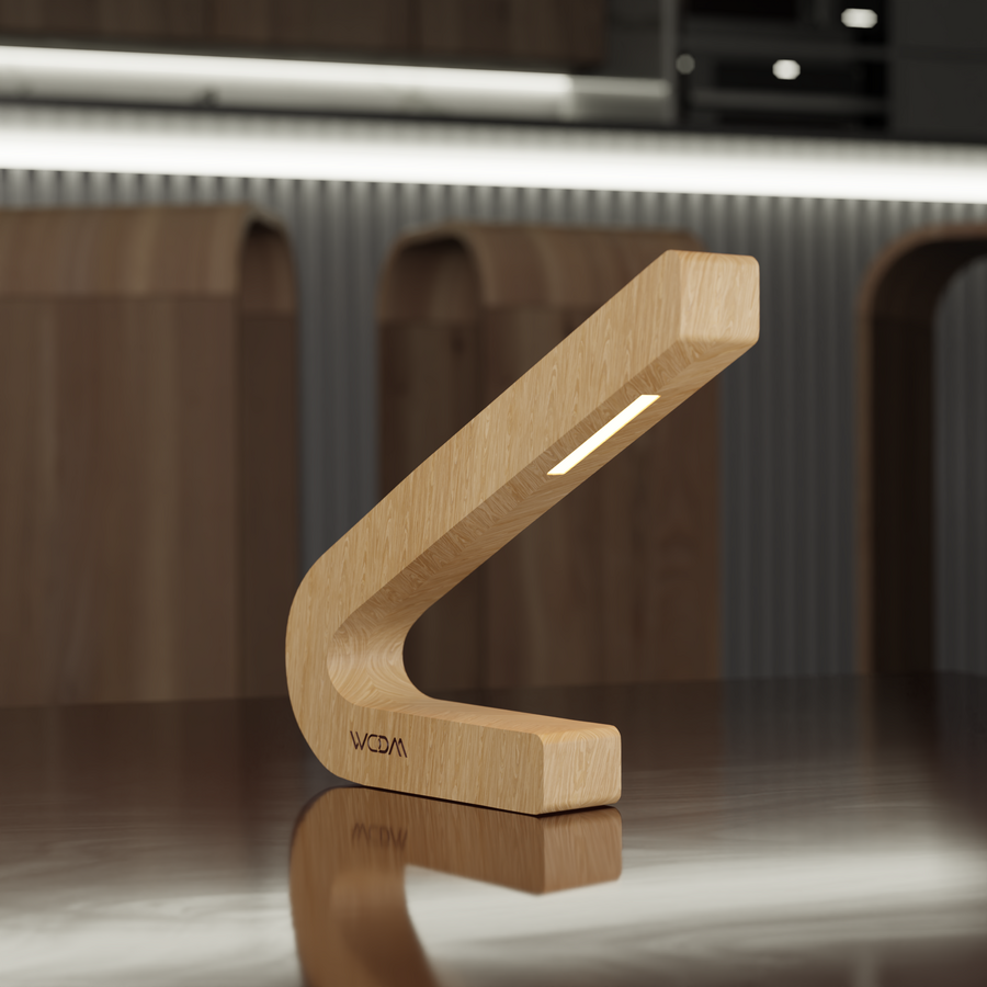 Handcrafted Oak Lamp - 011