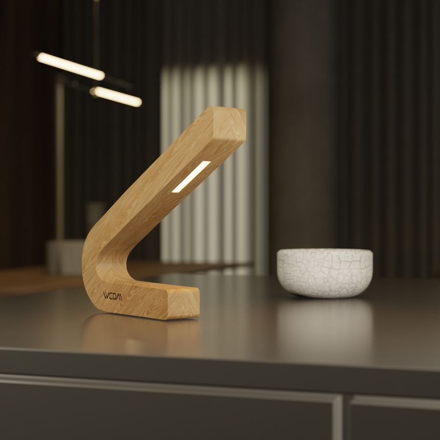 Handcrafted Oak Lamp - 011