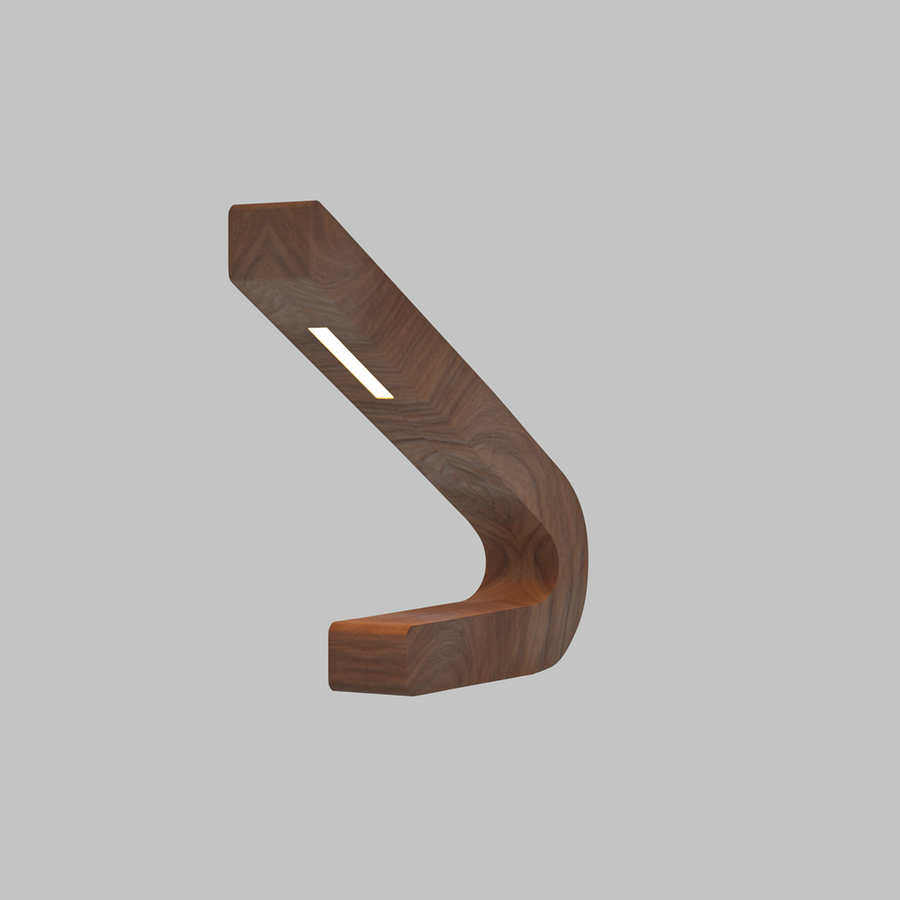 Handcrafted Walnut Lamp - 011