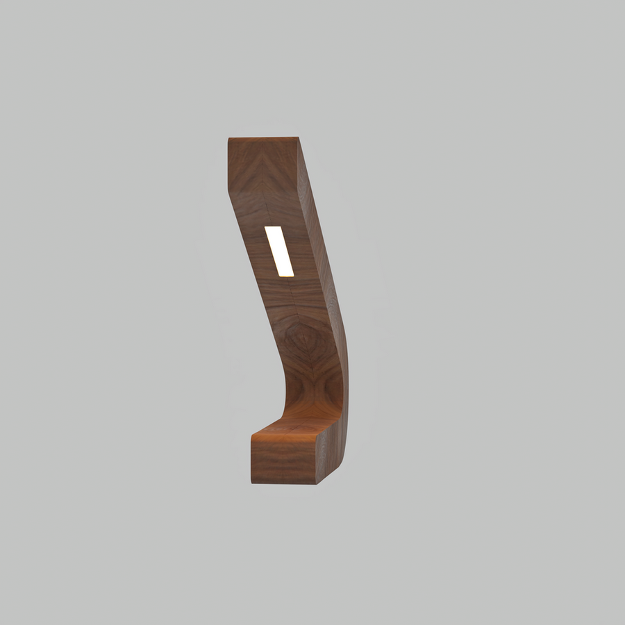 Handcrafted Walnut Lamp - 011
