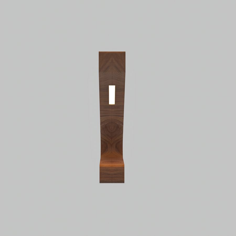Handcrafted Walnut Lamp - 011