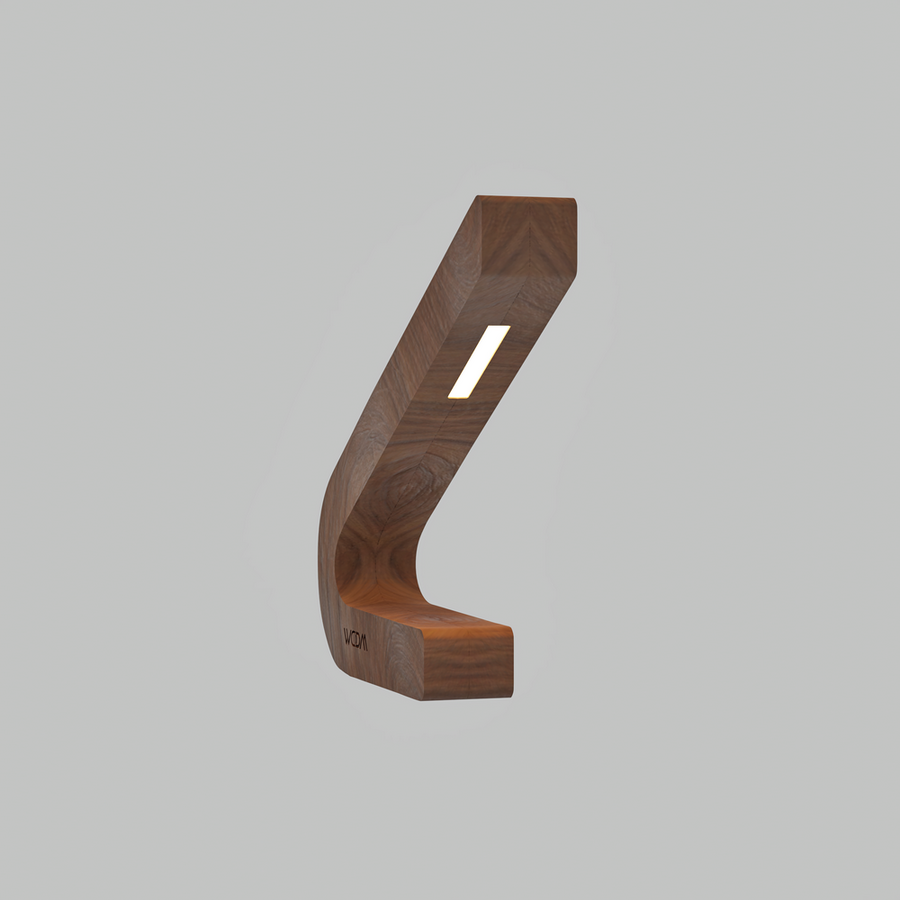 Handcrafted Walnut Lamp - 011