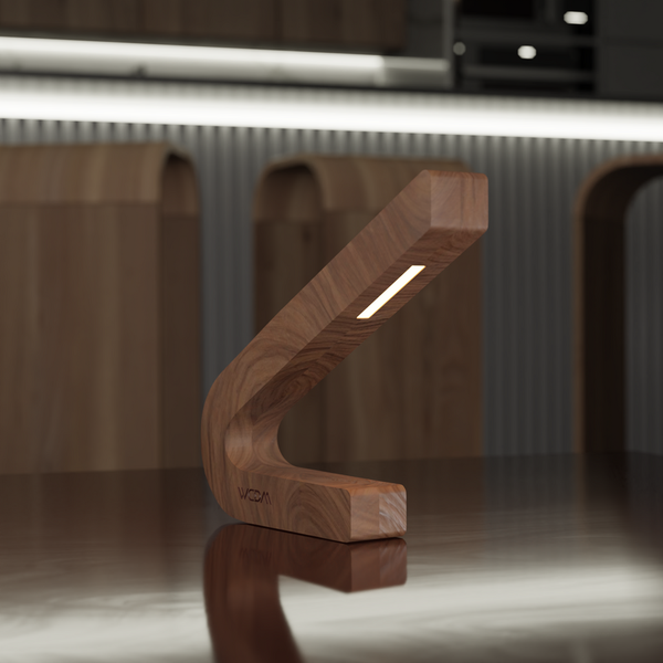Handcrafted Walnut Lamp - 011