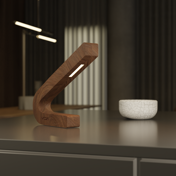 Handcrafted Walnut Lamp - 011