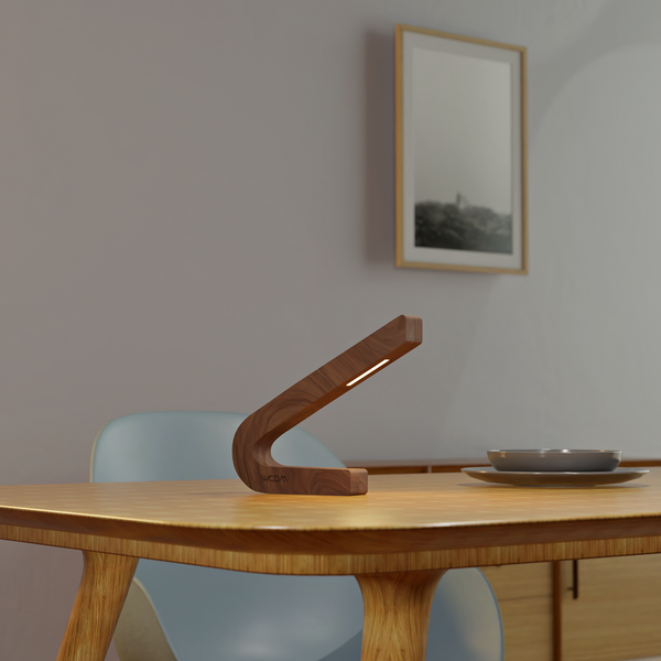 Handcrafted Walnut Lamp - 011