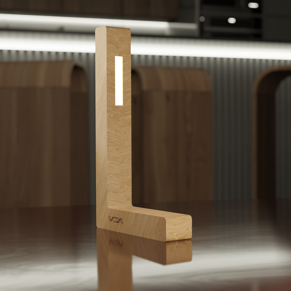 Handcrafted Oak Lamp - 012
