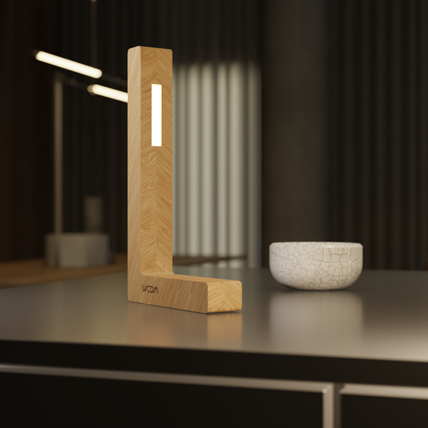 Handcrafted Oak Lamp - 012