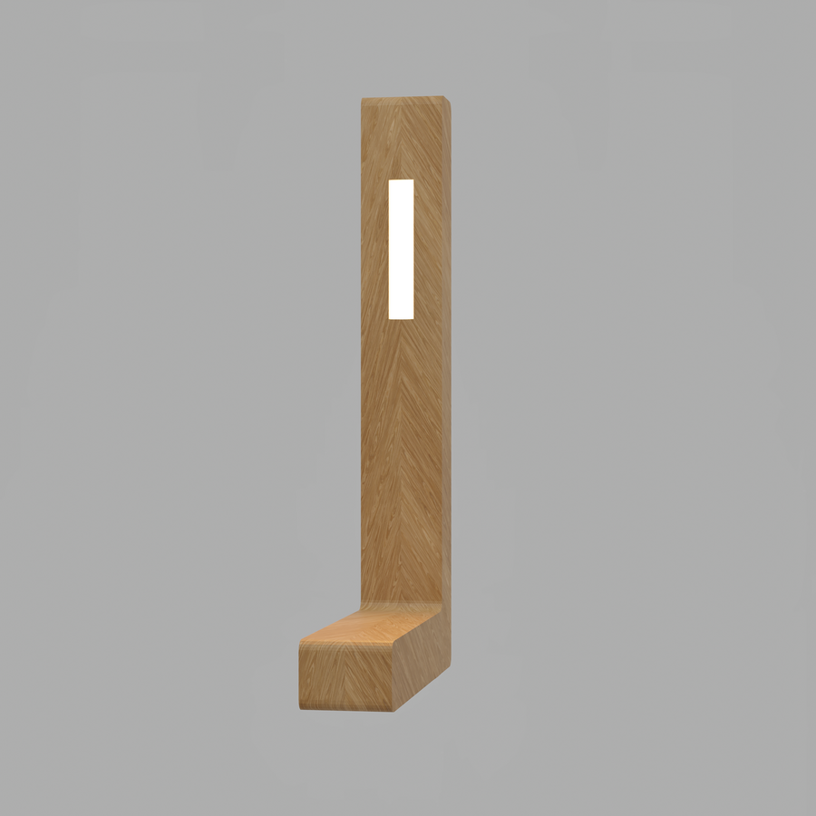 Handcrafted Oak Lamp - 012