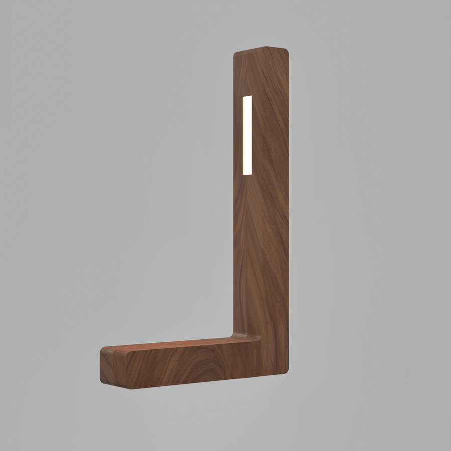 Handcrafted Walnut Lamp - 012