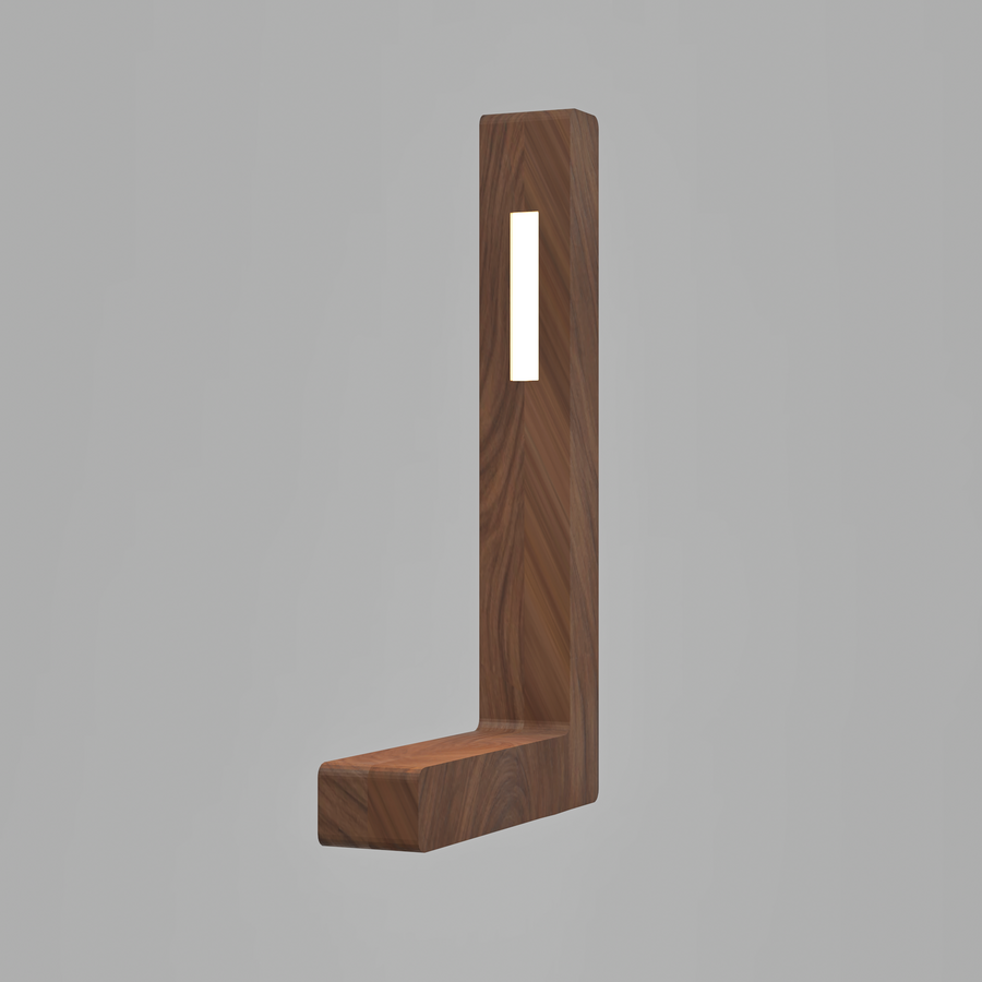 Handcrafted Walnut Lamp - 012