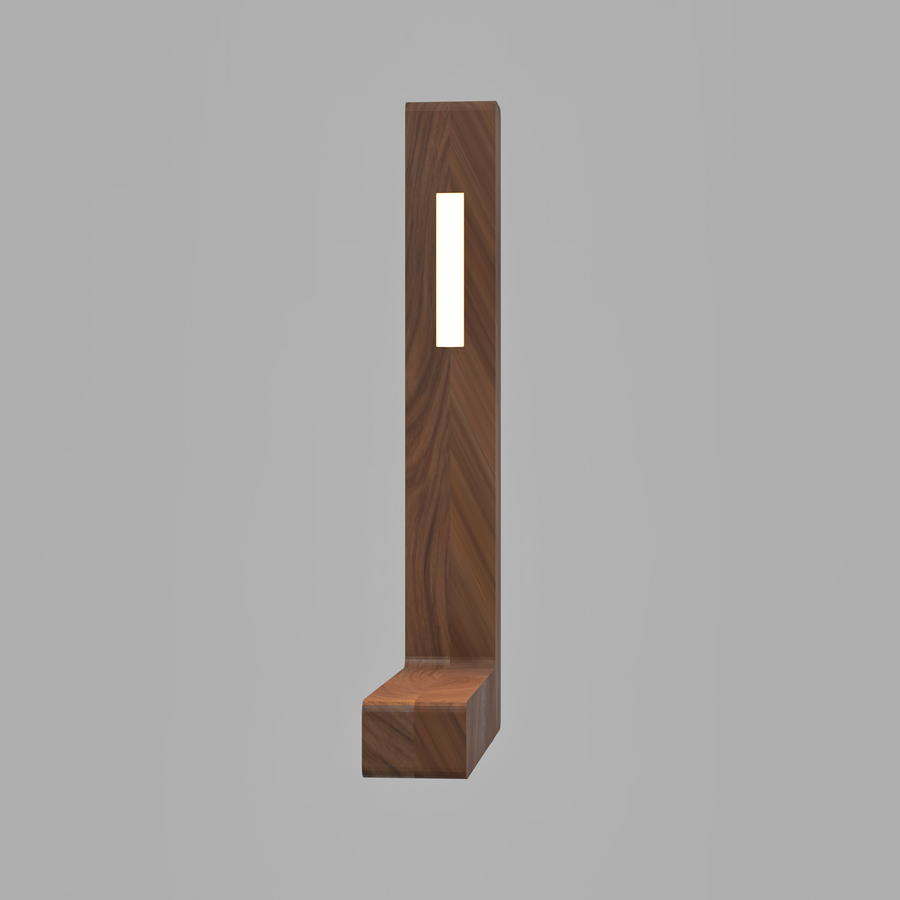 Handcrafted Walnut Lamp - 012