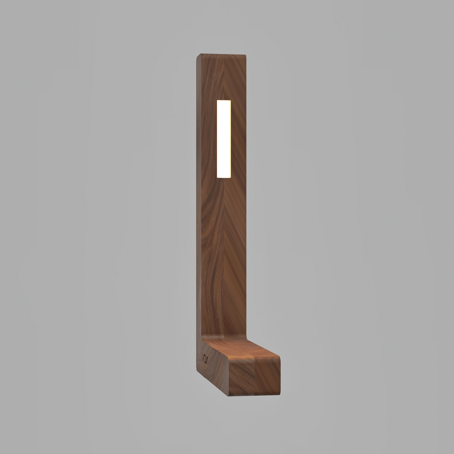 Handcrafted Walnut Lamp - 012