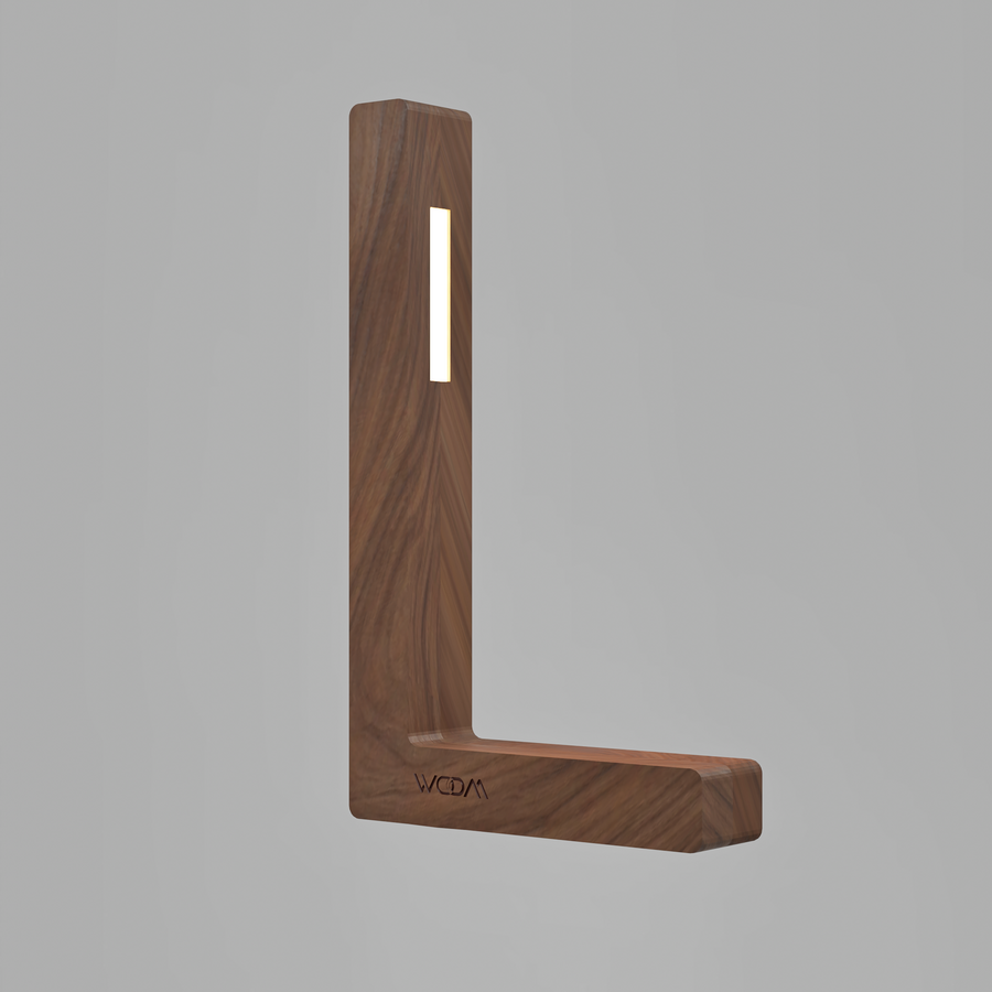 Handcrafted Walnut Lamp - 012