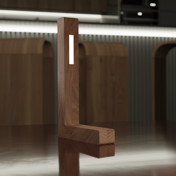 Handcrafted Walnut Lamp - 012