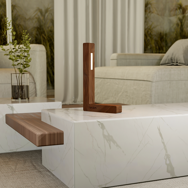 Handcrafted Walnut Lamp - 012