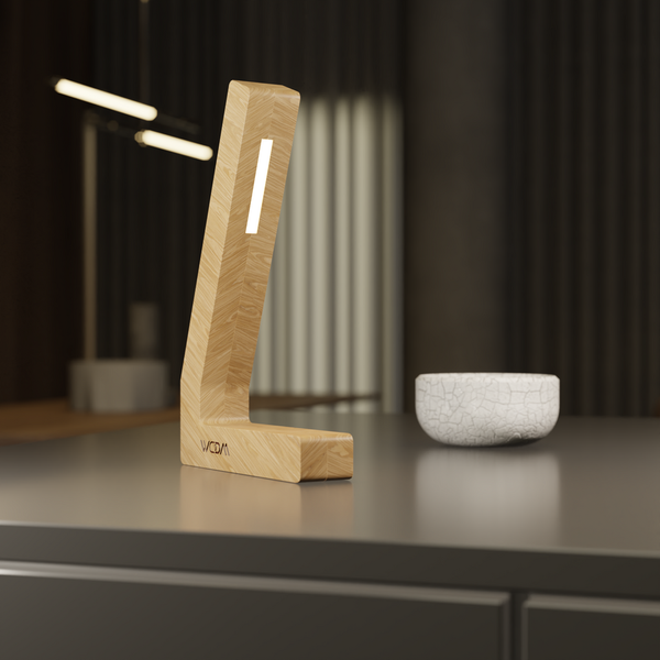 Handcrafted Oak Lamp - 013