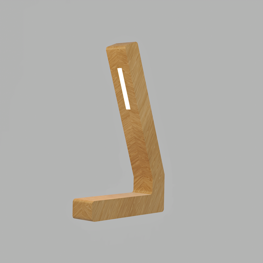 Handcrafted Oak Lamp - 013