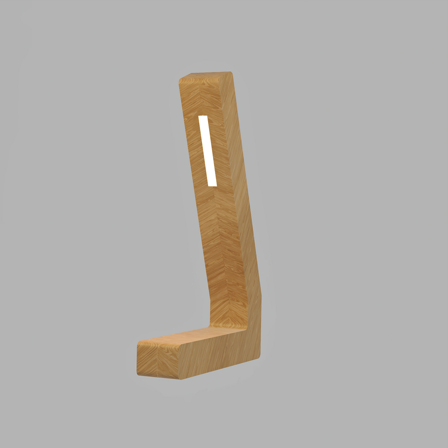 Handcrafted Oak Lamp - 013