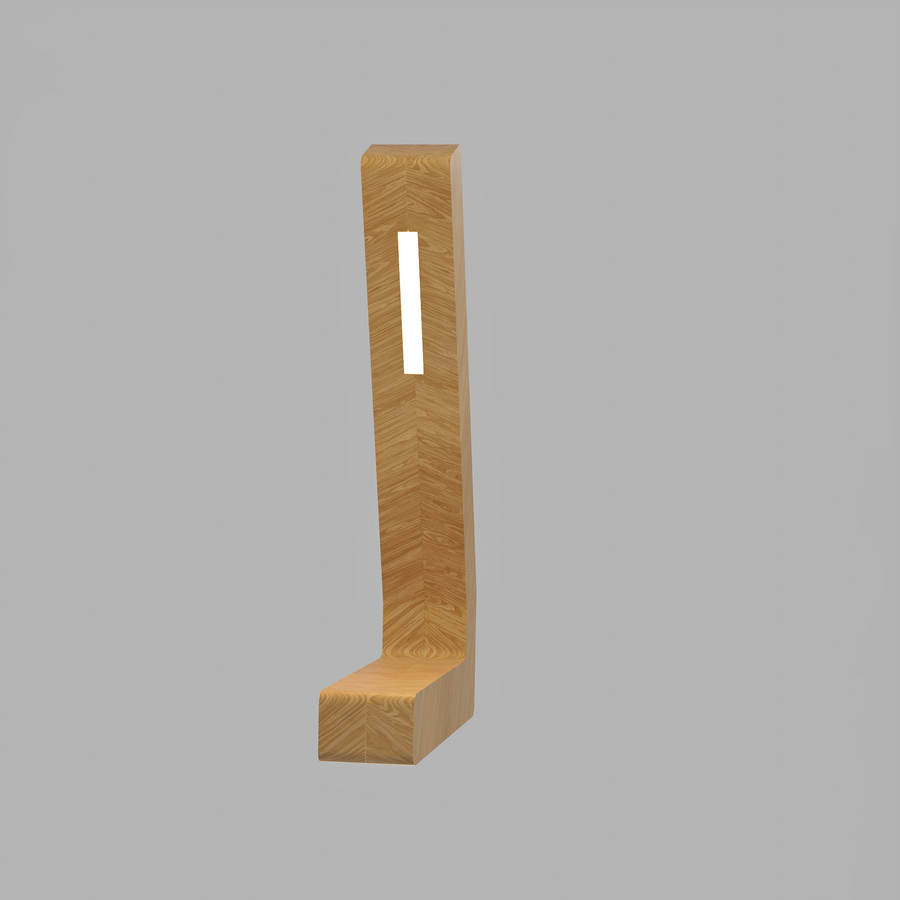 Handcrafted Oak Lamp - 013