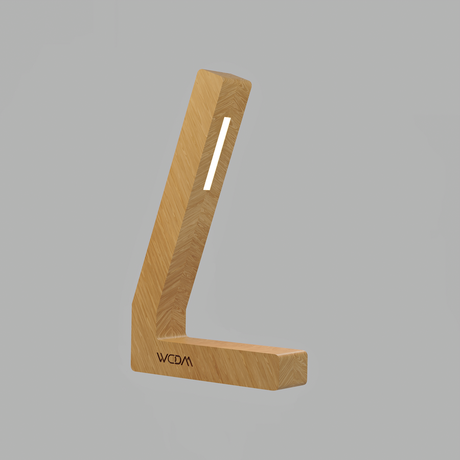 Handcrafted Oak Lamp - 013