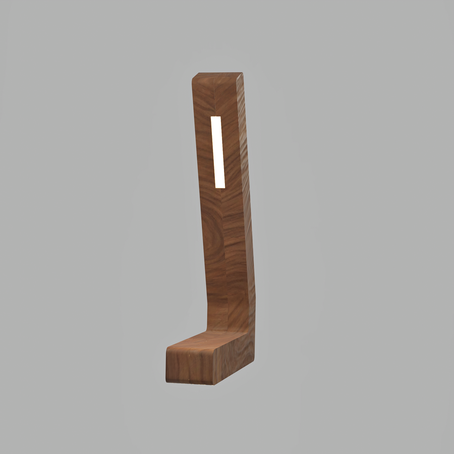 Handcrafted Walnut Lamp - 013