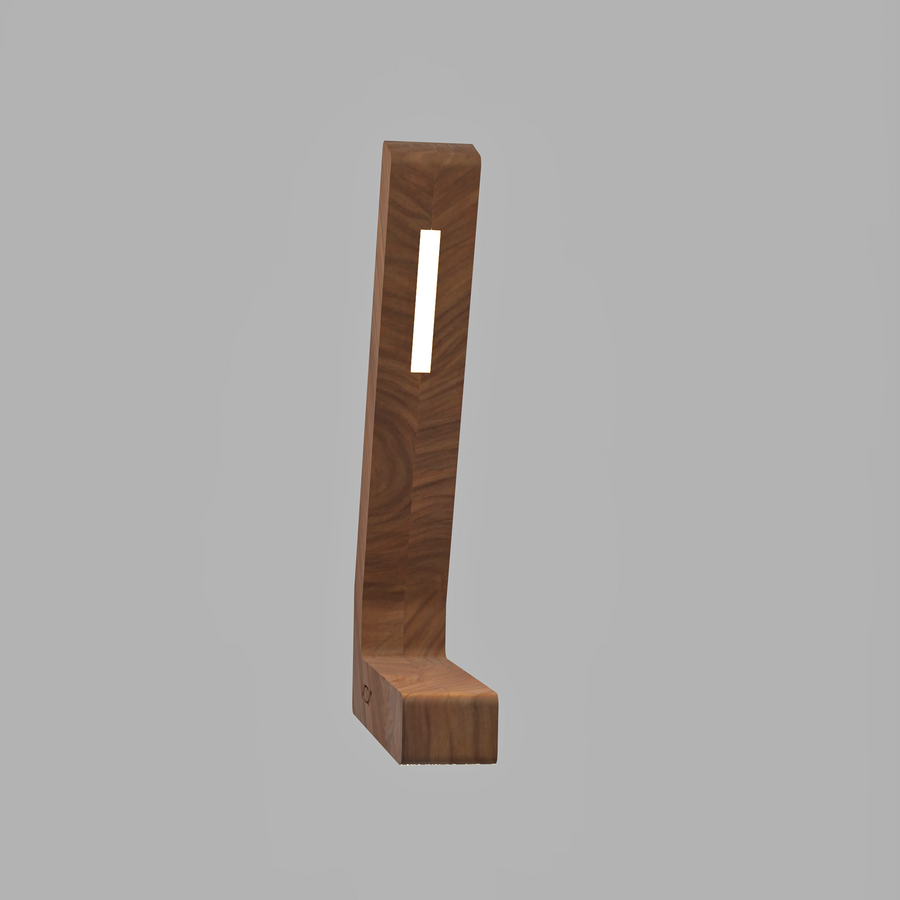 Handcrafted Walnut Lamp - 013