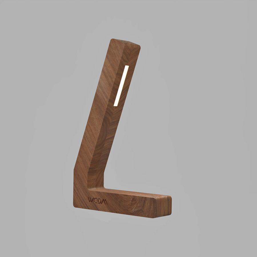 Handcrafted Walnut Lamp - 013