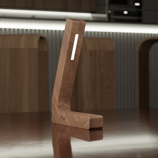Handcrafted Walnut Lamp - 013