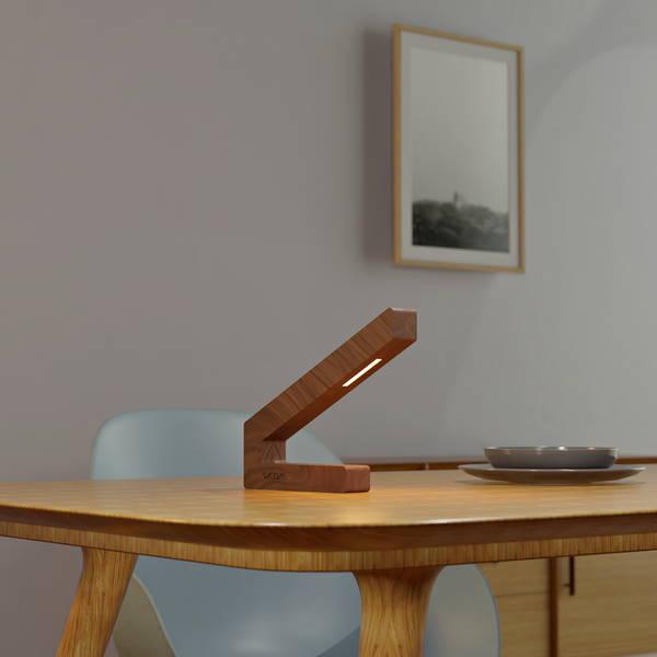Handcrafted Walnut Lamp - 014