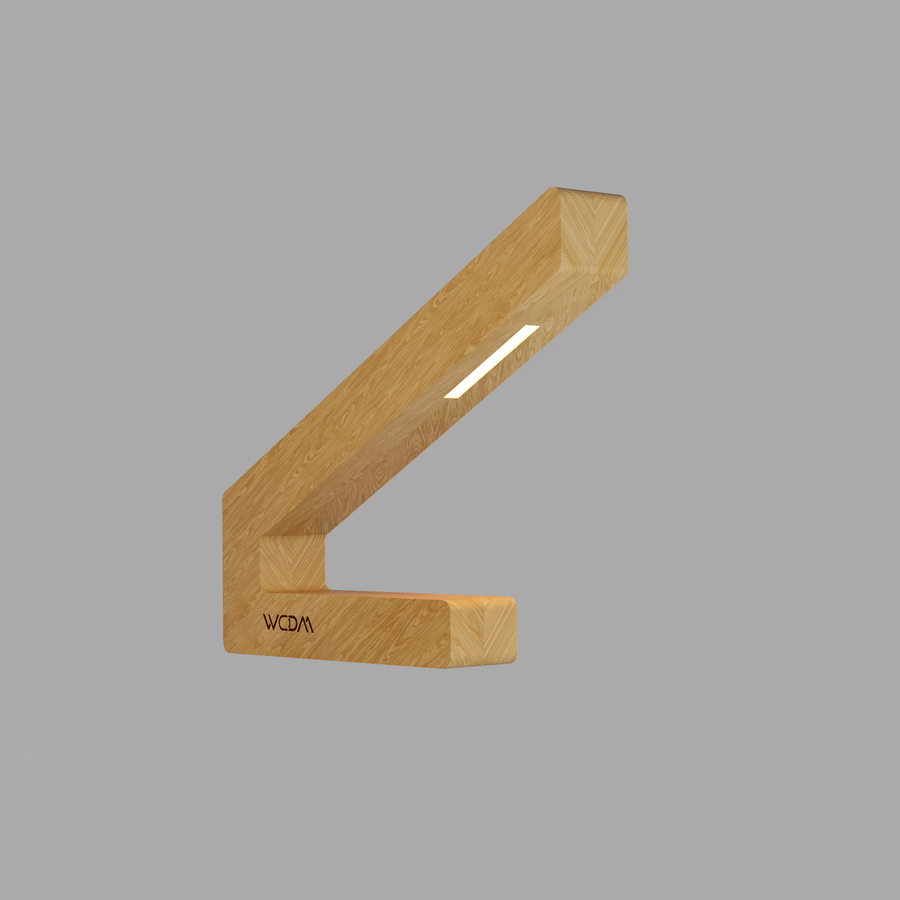 Handcrafted Oak Lamp - 014