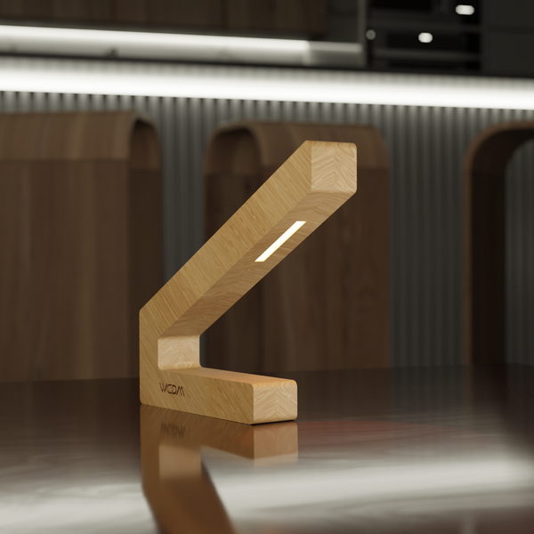 Handcrafted Oak Lamp - 014