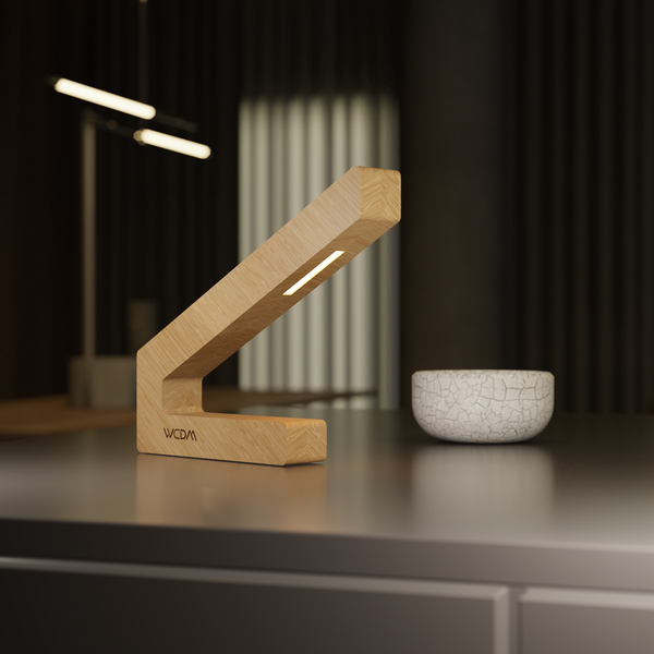 Handcrafted Oak Lamp - 014