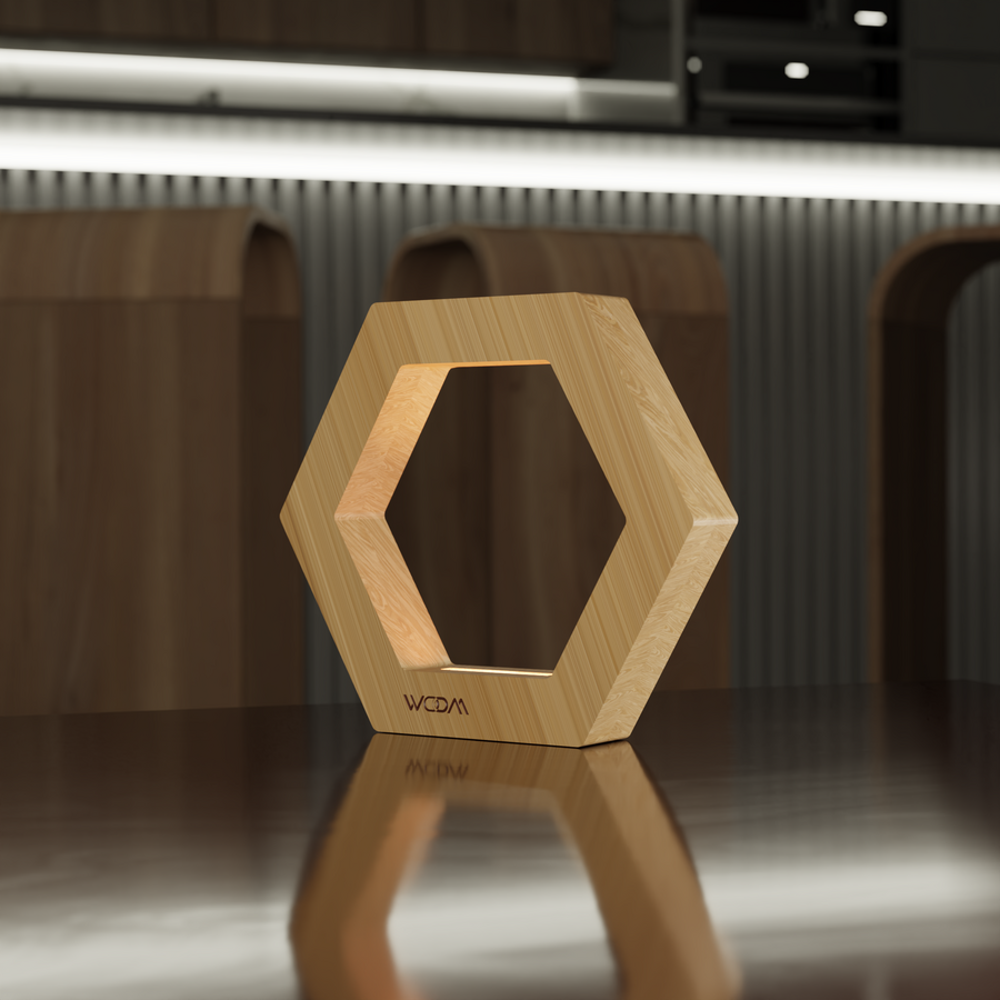 Handcrafted Oak Lamp - 015