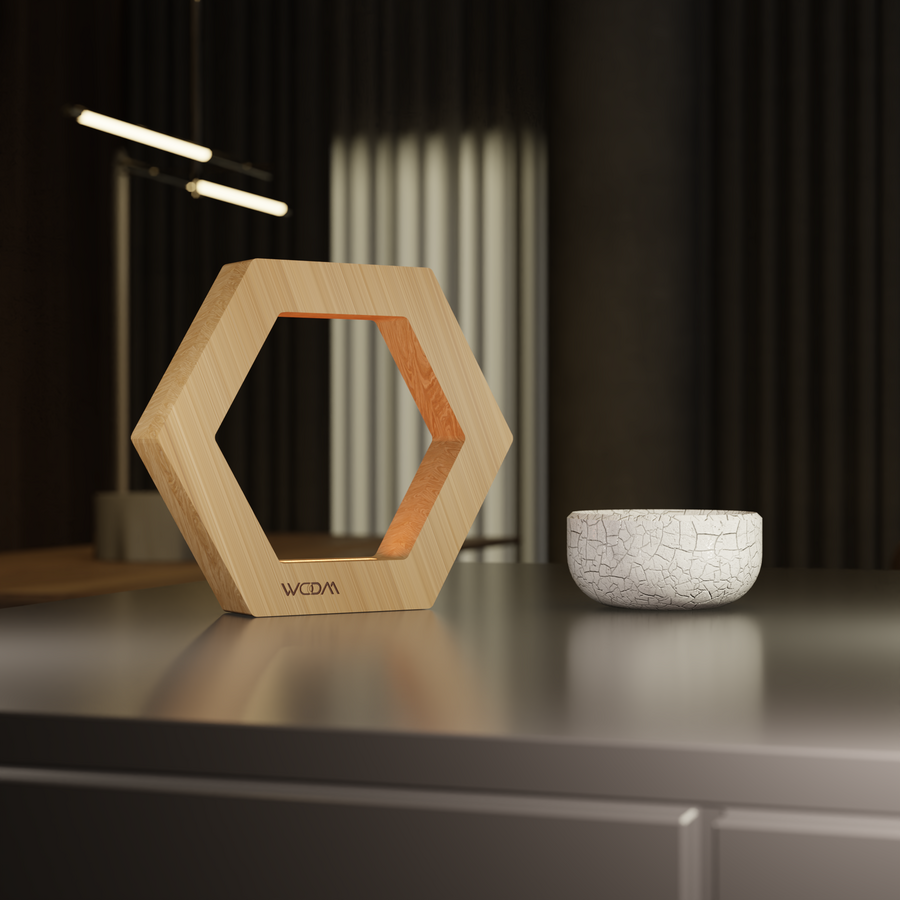 Handcrafted Oak Lamp - 015