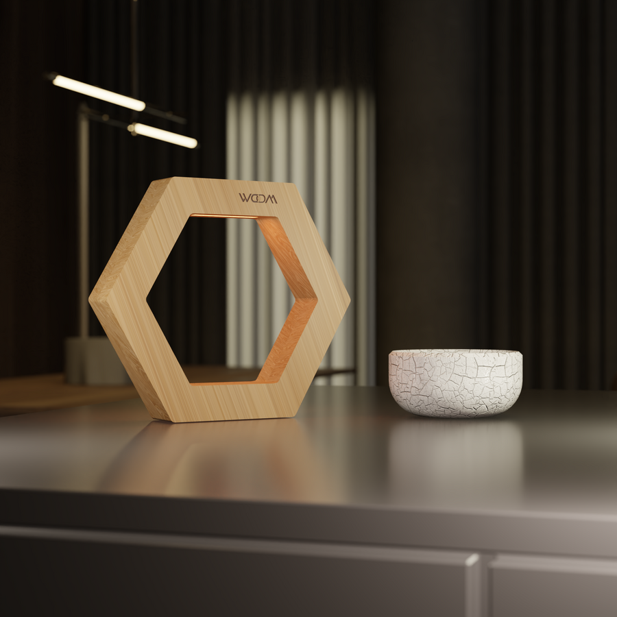 Handcrafted Oak Lamp - 015