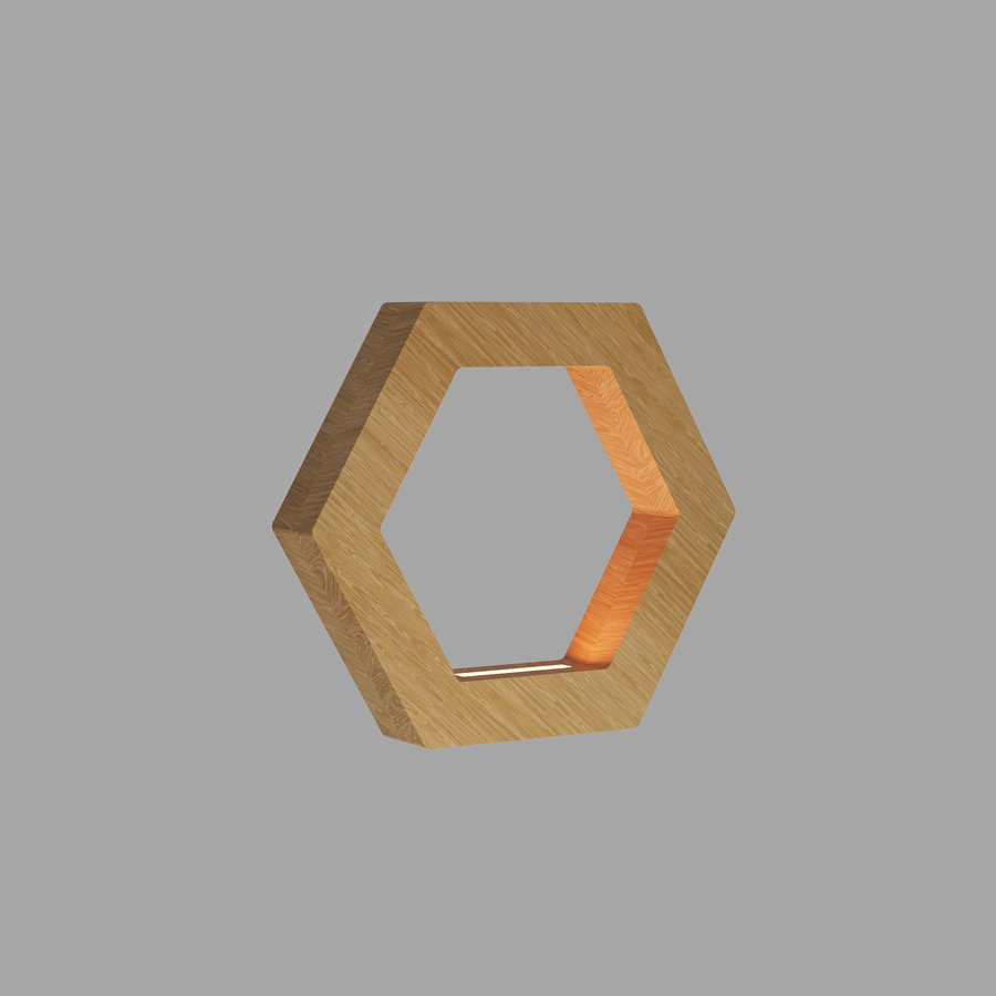 Handcrafted Oak Lamp - 015